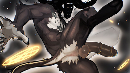 anthro anus athletic athletic_male balls big_penis claws erection fur genitals glans horn humanoid_genitalia humanoid_penis male medial_ring penis solo tail meatshaq elden_ring elden_ring_nightreign fromsoftware libra_creature_of_night bovid caprine goat mammal 16:9 4k absurd_res digital_drawing_(artwork) digital_media_(artwork) hi_res widescreen