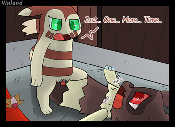 after_sex anthro badge biped bodily_fluids cloth cowgirl_position cum dialogue duo fantasy female female_anthro from_front_position genital_fluids genitals male male/female male_anthro on_bottom on_top penetration penis semi-anthro sex speech_bubble standing text vaginal vaginal_penetration vulva vinland nintendo pokemon pokemon_mystery_dungeon spike_chunsoft lorret_(infinitydoom) zigs_(infinitydoom) furret generation_2_pokemon generation_3_pokemon pokemon_(species) zigzagoon 11:8 comic cover_art digital_drawing_(artwork) digital_media_(artwork) english_text hi_res shaded simple_shading story