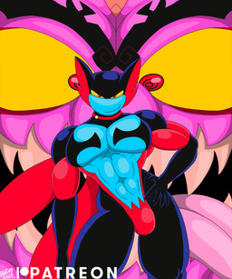 abs anthro athletic athletic_anthro athletic_male big_muscles big_pecs black_hair blue_body bulge clothing cocked_hip duo eyebrows grin hair hand_on_hip larger_male looking_at_viewer male male/male muscular muscular_humanoid muscular_male pecs red_eyes sharp_teeth size_difference smaller_male smile smiling_at_viewer smug solo spandex teeth thick_eyebrows tight_clothing tongue tongue_out yellow_sclera pizzaozzy kings_of_hell astaroth_(kings_of_hell) lutin_lucifer demon humanoid hi_res