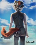 beach butt femboy male sea seaside slim solo summer water ibukemono arknights hypergryph studio_montagne aak_(arknights) 4:5 hi_res