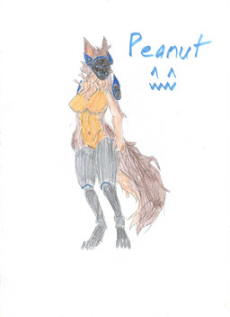 anthro breasts brown_body brown_fur chest_tuft featureless_breasts featureless_crotch female fluffy fluffy_tail fur machine multicolored_body multicolored_fur prosthetic prosthetic_leg prosthetic_limb robotic_leg solo tail tan_body tan_fur tuft two_tone_body two_tone_fur laurarvix peanut_(laurarvix) protogen absurd_res hi_res
