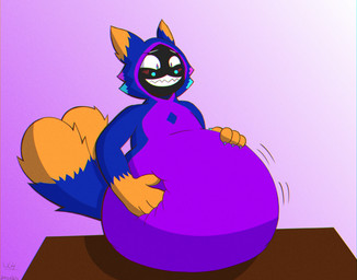 anthro belly big_belly inflation male rubbing slightly_chubby solo nirakkun nik_covalt grinlin