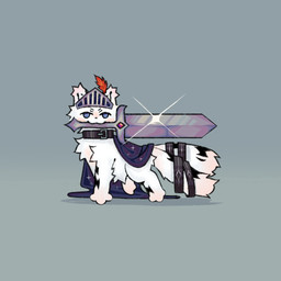 2_tails ambiguous_gender armor black_body black_fur blue_eyes cheek_tuft chest_tuft cloak clothed clothing collar ear_tuft facial_tuft feral fur fur_markings headgear helmet looking_at_viewer markings melee_weapon monotone_background multi_tail multicolored_body multicolored_fur partially_clothed paws solo sword tail tuft two_tone_body two_tone_fur weapon white_body white_fur xiyaodii asian_mythology fabulous_beasts fenz_(studio) mythology canid canine felid mammal mengji pantherine snow_leopard colored hi_res