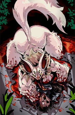 4_eyes 4_fingers all_fours anthro armor ass_up big_butt blood blood_in_mouth bodily_fluids breast_squish breasts butt chest_tuft constricted_pupils drinking drinking_blood duo ear_piercing excessive_blood eye_roll face_lick fangs female fingers fur gasp gore gore_focus gouged_out_eye grabbing_head hair hand_on_arm larger_female leaf_nose licking long_ears long_hair long_tongue male male/female multi_eye muscular muscular_female piercing pinned pinned_to_ground pupils size_difference small_pupils squish tail teeth tongue tongue_out tuft white_body white_fur wide_hips leikdaz anonymous_character valerii_(kazukio) bat cryptid human leaf-nosed_bat mammal microbat monster vampire_bat yangochiropteran thighs absurd_res hi_res