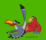 animal_genitalia anthro avian_butt cloaca cloacal duo feathers feral genitals male male/male raised_tail sex tail tail_feathers toony squigsweasel disney disney's_aladdin the_lion_king iago_(disney) zazu_(the_lion_king) avian bird bucerotiform hornbill parrot red-billed_hornbill absurd_res animated hi_res short_playtime