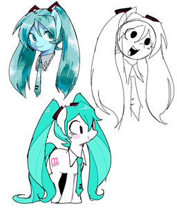 alternate_species bangs black_eyes black_hair_tie blue_body blue_fur blue_pupils closed_smile cutie_mark eyelashes eyelashes_through_hair female feral fur hair hooves light long_mane mane mouth_closed necktie open_mouth open_smile pigtails ponification pupils quadruped shirt_collar simple_background smile solo standing tail teal_eyes teal_mane teal_necktie teal_tail teeth thin_eyebrows tongue translucent translucent_hair unguligrade white_background white_body white_fur white_tongue syrupyyyart hasbro my_little_pony vocaloid hatsune_miku earth_pony equid equine horse mammal pony 2025 colored crossover digital_drawing_(artwork) digital_media_(artwork) english_description hi_res lighting shaded sketch_page
