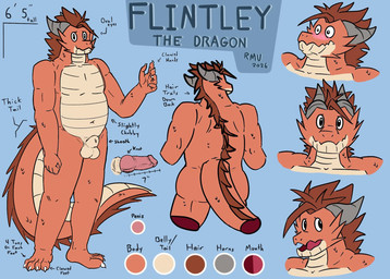 animal_genitalia anthro balls belly big_tail blush butt claws erection finger_claws genitals male nude orange_body penis sheath slightly_chubby solo tail text toe_claws rendermeuseless mythology flintley_(rendermeuseless) dragon mythological_creature mythological_scalie scalie english_text hi_res model_sheet