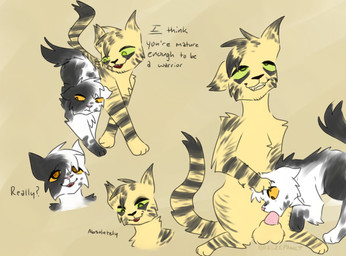 age_difference apprentice duo feral groom male mentor oral oral_penetration penetration striped_body stripes tabby_fur toony young breezepawlt warriors_(book_series) longtail_(warriors) swiftpaw_(warriors) domestic_cat felid feline felis mammal half_brother_(lore) incest_(lore)