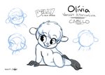 2017 annoyed anthro billy_&_friends bovid caprine child eyelashes female fur happy hi_res hooves joaoppereiraus mammal olive_(joaoppereiraus) portuguese_text pose sheep sitting sketch smile solo text translated white_body white_fur white_wool wool_(fur) young young_anthro