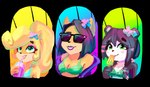 anthro beverage bikini breasts cleavage clothed clothing female fur group smile swimwear trio two-piece_swimsuit alex-toons activision crash_bandicoot_(series) crash_team_racing_(series) crash_team_racing_nitro-fueled coco_bandicoot liz_bandicoot yaya_panda