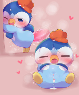 after_sex against_surface against_wall beak big_penis biped blue_body blue_eyes blue_feathers blue_pupils blush blush_lines bodily_fluids brown_background clothing countershading cum cum_from_vagina cum_in_vagina cum_inside cum_on_ground dark_pupils disembodied_penis duo ejaculation eyes_closed feathers featureless_feet feet female female_focus feral feral_penetrated flippers front_view genital_fluids genitals hat headgear headwear heart_symbol iris leaking leaking_cum light looking_at_viewer looking_pleasured lying male male/female motion_lines multicolored_body multicolored_feathers musk no_sclera on_back one_eye_closed one_eye_half-closed open_mouth open_smile orange_clothing orange_hat orange_headwear penetration penile penile_penetration penis pink_penis pink_tongue pink_vulva pokeball pseudo_clothing pupils saliva saliva_string sex shaking side_view simple_background smile solo_focus standard_pokeball standing standing_sex sweat thrusting tongue trembling two_tone_body two_tone_feathers vaginal vaginal_fluids vaginal_penetration vaginal_squirting vulva white_body white_countershading white_feathers yellow_beak young young_feral badwingm nintendo pokemon avian generation_4_pokemon piplup pokemon_(species) 2021 colored digital_drawing_(artwork) digital_media_(artwork) hi_res lighting multiple_scenes shaded