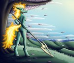 amber_eyes anthro anthrofied biped breasts butt cherry_blossom detailed_background female fire flaming_hair flaming_tail flower green_body green_scales hooves looking_away melee_weapon nude plant polearm prunus_(flower) pseudo_hair rear_view scales side_boob solo spear tail tree unguligrade warrior weapon bomzzzik asian_mythology chinese_mythology east_asian_mythology mythology them's_fightin'_herds tianhuo_(tfh) dragon hybrid longma mythological_creature mythological_equine mythological_scalie scalie 2021 digital_drawing_(artwork) digital_media_(artwork) signature