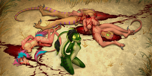 anthro areola balls bdsm blood blood_from_penis blood_puddle bodily_fluids bondage bound breasts captured cock_and_ball_torture corpse cum cunnilingus death decapitation erection feet female female_death fingers forest genital_fluids genital_mutilation genital_torture genitals gore gore_focus group gynomorph gynomorph_death hair hands_behind_back hands_tied hands_tied_behind_back humanoid_genitalia humanoid_penis intersex intersex_death kneeling leaking_cum lying male male/female male_death mutilation narrowed_eyes nipples nude on_back on_side open_mouth oral oral_penetration outside penectomized penetration penis plant severed_body_part severed_genitals severed_head severed_penis sex snuff soles tail teeth toes tongue tongue_out tree vaginal vulva frostbite80 dinosaur dromaeosaurid prehistoric_species reptile saurischian scalie theropod velociraptor 2:1 absurd_res digital_media_(artwork) hi_res
