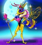 antennae_(anatomy) anthro anthrofied arthropod_abdomen big_breasts breasts clothing crown eyelashes female gloves hand_on_hip handwear headgear insect_wings non-mammal_breasts queen royalty scepter solo stinger wide_hips wings chirasul kirby_(series) nintendo queen_sectonia arthropod hymenopteran insect wasp 2015 hi_res