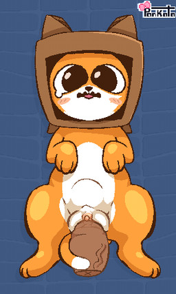 abdominal_bulge bestiality blush bodily_fluids box box_on_head boxers_(clothing) bulge cardboard cardboard_box clothing container female female_feral female_penetrated feral feral_penetrated fur genitals human_on_feral human_penetrating human_penetrating_feral humanoid_genitalia humanoid_genitalia_on_feral humanoid_vulva humanoid_vulva_on_feral interspecies larger_male looking_at_viewer lying male male/female male_penetrating male_penetrating_female on_back orange_body orange_fur penetration penis sex size_difference smaller_female smaller_feral smaller_penetrated tail tears tongue toony underwear vaginal vaginal_penetration vein vulva pankatares vrcat_(vrchat) domestic_cat felid feline felis human mammal 3:5 digital_media_(artwork) low_res pixel_(artwork) signature