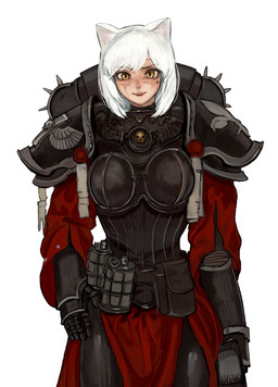 adepta_sororitas animal_ears armor clothed clothed_female clothed_humanoid clothing explosives facial_scar female grenade hair looking_at_viewer scar solo weapon white_hair yellow_eyes 101ho warhammer_(franchise) warhammer_40000 animal_humanoid cat_humanoid felid felid_humanoid feline feline_humanoid felinid humanoid mammal mammal_humanoid 2025 absurd_res hi_res