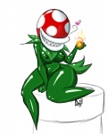 breasts female green_body green_nipples green_skin grin heart_symbol navel nipples not_furry nude plant smile solo cautioncat mario_bros nintendo elemental_creature flora_fauna humanoid piranha_plant 2008