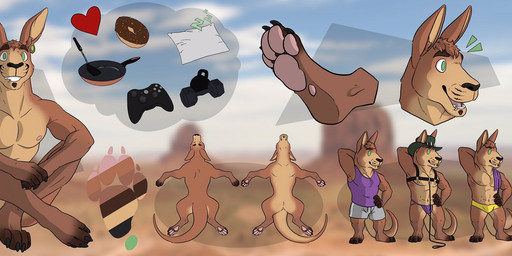 anthro athletic athletic_anthro athletic_male balls candy chocolate chocolate_doughnut clothing controller countershade_balls countershade_crotch countershade_face countershade_genitalia countershade_neck countershade_tail countershade_torso countershading cowboy_hat crossed_legs crosslegged_pose dessert doughnut dumbbell ear_piercing erection facial_piercing food fur game_controller gauged_ear genitals green_eyes hand_behind_head harness hat headgear headwear heart_symbol humanoid_genitalia humanoid_penis jockstrap kettlebell lip_piercing lip_ring looking_at_viewer male male_anthro nipples nude nude_anthro nude_male open_mouth pan pastry pawpads pecs penis piercing pillow pink_penis ring_piercing sitting smile smiling_at_viewer solo spatula standing tail tan_body tan_fur teeth tongue tools underwear vein veiny_penis weights labradorszn kangaroo macropod mammal marsupial red_kangaroo 2020 hi_res model_sheet