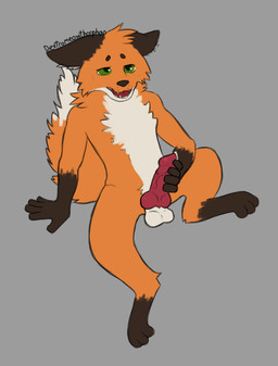animal_genitalia animal_penis anthro bodily_fluids canine_genitalia canine_penis cum dextromeowthorphan fur genital_fluids genitals knot knotted_penis leaking_cum male masturbation orange_body orange_fur penis solo canid canine fox mammal absurd_res hi_res