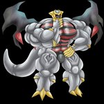 abs anthro anthrofied barazoku big_muscles black_wings grey_tail hand_on_chin huge_muscles hyper hyper_muscles male mature_male muscular pokemorph smile solo tail wings chucknorris25 cybeezly nintendo pokemon generation_4_pokemon giratina legendary_pokemon pokemon_(species) 1:1 absurd_res alpha_channel hi_res