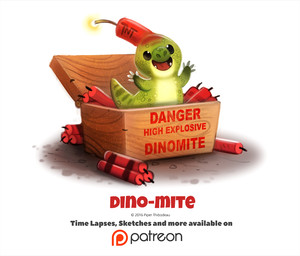 ambiguous_gender beady_eyes black_eyes box claws container dynamite explosives feral humor lit_fuse open_mouth pun simple_background smile solo text visual_pun white_background piper_thibodeau dinosaur prehistoric_species reptile scalie 2016 digital_media_(artwork) digital_painting_(artwork) english_text painting_(artwork)