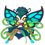 2_toes big_head chibi crossed_legs emerald_(gem) empty_eyes eyebrows eyelashes featureless_crotch featureless_hands feet female front_view gem hair holding_object holding_staff insect_wings lepidopteran_wings long_eyebrows long_eyelashes looking_at_viewer multicolored_wings nude open_mouth open_smile orb pink_gem plantigrade ponytail proboscis_(anatomy) pseudo_clothing short_hair simple_background sitting smile solo spread_wings staff teal_hair toes white_background wings yellow_eyes cotora cat_busters lacy_(cat_busters) animal_humanoid arthropod arthropod_humanoid butterfly_humanoid humanoid insect insect_humanoid lepidopteran lepidopteran_humanoid 1:1 2017 full-length_portrait portrait shaded