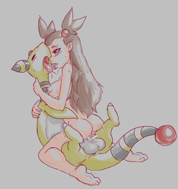 5_fingers 5_toes animal_genitalia anthro anthro_on_bottom anthro_penetrating anthro_penetrating_human anus areola balls biped black_body black_ears black_fur black_tail blush blush_lines bodily_fluids breasts brown_eyebrows brown_hair butt duo eyebrows eyelashes eyes_closed featureless_arms feet female female_human female_on_top female_penetrated fingernails fingers forehead_gem french_kissing from_front_position fur gem genital_fluids genitals grey_background grey_eyes gym_leader hair hug human_on_anthro human_on_top human_penetrated interspecies kissing kneeling long_hair looking_at_another looking_at_partner male male/female male_anthro male_on_bottom male_penetrating male_penetrating_female markings mastery_position medium_breasts motion_lines multicolored_ears multicolored_tail nails nipples nude nude_anthro nude_female nude_human nude_male on_bottom on_top penetration penile penile_penetration penis penis_in_vagina pink_areola pink_nipples pink_penis pink_tongue plantigrade pokephilia pupils red_gem red_tail saliva saliva_on_tongue saliva_string sex sheath simple_background sitting snout soles striped_markings striped_tail stripes sweat sweaty_arms sweaty_breasts sweaty_face tail tail_markings toes tongue tongue_out two_tone_ears vaginal vaginal_fluids vaginal_fluids_on_penis vaginal_penetration white_balls white_body white_fur white_sheath yellow_body yellow_ears yellow_fur yellow_tail ungulatr nintendo pokemon jasmine_(pokemon) ampharos bovid caprine generation_2_pokemon human mammal pokemon_(species) hi_res