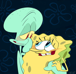 anthro bite biting_lip blinking blush duo eye_contact flower_cloud_(spongebob) handjob implied_handjob jerked_silly lidded_eyes looking_at_another male male/male on_model penile sex smile toony yece nickelodeon spongebob_squarepants spongebob_squarepants_(character) squidward_tentacles aquatic cephalopod coleoid giant_pacific_octopus mollusk octopodiform octopus sea_sponge 2d_animation animated animated_gif low_res motion_tweening short_playtime