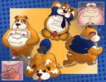 anthro balls belly big_belly brown_body butt clothing erection eyes_closed foreskin genitals humanoid_genitalia humanoid_penis male moobs necktie nipples penis running shirt sleeping solo sound_effects text topwear vowelless vowelless_sound_effect zzz haxsmack animal_crossing nintendo booker_(animal_crossing) canid canine canis domestic_dog mammal 2023 hi_res