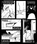 2016 anthro blockage_(layout) bodily_fluids bottomwear clothed clothing comic dragon drooling english_text erection erection_under_bottomwear erection_under_clothing hi_res horizontal_staggering if_hell_had_a_taste male monochrome mythological_creature mythological_scalie mythology navel_outline open_mouth pants saliva scales scalie scar shirt six_frame_image skylar_fidchell solo staggering_(layout) text tongue tongue_out topwear vertical_blockage viroveteruscy