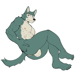 abs anthro anus backsack balls black_nose butt butt_grab claws embarrassed facial_scar feet finger_claws genitals hand_on_butt looking_aside male muscular muscular_anthro muscular_male nipples nude nude_anthro nude_male pecs pointy_ears presenting presenting_anus scar simple_background solo tail toe_claws jrjresq beastars legoshi_(beastars) canid canine canis mammal wolf hi_res