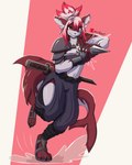 anthro armor athletic female kunai melee_weapon ninja running solo sword warrior weapon zephuur skyler_(zephuur) fish marine shark 4:5 absurd_res hi_res
