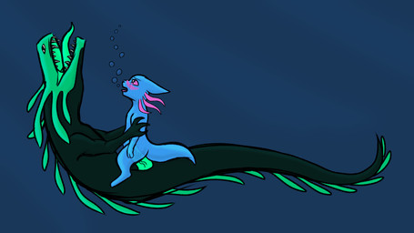 ambiguous_penetration big_penis blush bubble female feral genitals male male/female penetration penis semi-anthro size_difference smaller_penetrated tail tongue underwater water torrentpath rain_world videocult rivulet_(rain_world) lizard_(rain_world) slugcat 16:9 widescreen