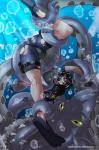 bound camel_toe clothing duo female tentacles torn_clothing underwater water darkereve cephalopod human mammal marine mollusk hi_res