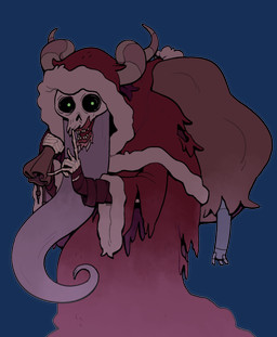 beard bone christmas_clothing christmas_headwear clothed clothing costume curled_horn facial_hair hat headgear headwear holidays horn male not_furry santa_costume santa_hat solo teeth toony discount-supervillain adventure_time cartoon_network christmas the_lich_(adventure_time) humanoid lich mammal undead alpha_channel digital_media_(artwork) hi_res