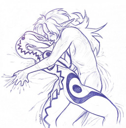 after_sex anthro bed blush cuddling duo eye_contact female flat_chested furniture keleon_(mitery22) looking_at_another male male/female on_bed romantic romantic_ambiance romantic_couple mitery22 yussa_(mitery22) african_viper elf gaboon_viper humanoid reptile scalie snake viper hi_res monochrome sketch