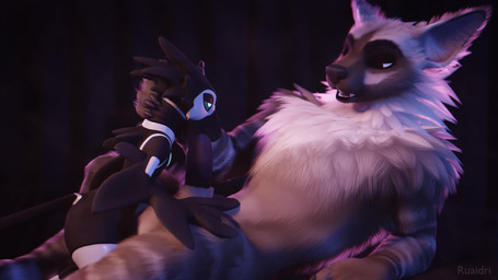 ambiguous_gender ambiguous_penetrated animal_genitalia anthro anthro_on_anthro anthro_penetrated anthro_penetrating anthro_penetrating_anthro balls beak beak_fetish beak_play beak_sex beakjob big_balls big_penis black_body brown_body brown_fur curtains deep_throat duo fellatio fur genitals hand_on_head larger_anthro larger_male lying machine male male/ambiguous male_anthro male_penetrating male_penetrating_ambiguous oral oral_penetration penetration penile penis sex sheath size_difference smaller_anthro wings ruaidri b1r-d13_(ruaidri) kaytu_(ruaidri) avian hyena mammal robot 16:9 3d_(artwork) 3d_animation animated blender_(artwork) digital_media_(artwork) hi_res no_sound short_playtime video widescreen
