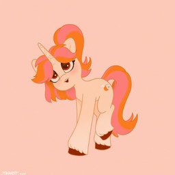 blush brown_hooves cutie_mark eyelashes feathering female female_feral feral fur hair hooves horn long_tail mane multicolored_mane open_mouth orange_line_art orange_mane orange_tail pink_mane pink_tail ponytail quadruped red_eyes simple_background solo tail tan_background tan_body tan_fur tan_horn teeth text two_tone_mane two_tone_tail unguligrade unicorn_horn walking starburst_uwu hasbro my_little_pony mythology belka_(belka-sampai) fan_character equid equine mammal mythological_creature mythological_equine unicorn 1:1 2024 absurd_res artist_name colored colored_line_art digital_drawing_(artwork) digital_media_(artwork) english_description hi_res shaded