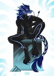 anthro clothing fluffy fur_hair latex male skinsuit solo tail tight_clothing kagetashi mythology delun_wei dragon eastern_dragon mythological_creature mythological_scalie scalie hi_res