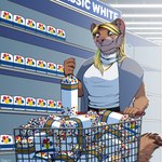 blonde_hair bread clothing female food fur grocery_store hair inside jacket price_tag shelf shirt shopping shopping_cart solo text topwear conditional_dnp ratte murrlogic1 wonder_bread stella_(ratte) mammal mustelid musteline true_musteline weasel 2025 english_text hi_res