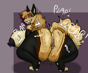 anthro anus dracofox female hyper musky_butt puffy_anus solo twerking freakyydfoxer amittyzinha(freakyydfoxer) canid canine fox mammal 6:5