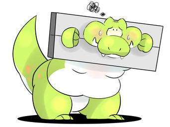 3_toes anthro belly big_belly blush bodily_fluids feet green_body kemono male moobs overweight overweight_male simple_background solo standing sweat toes white_body m2vcjtad5hsdvla alligator alligatorid crocodilian reptile scalie 2026 absurd_res hi_res