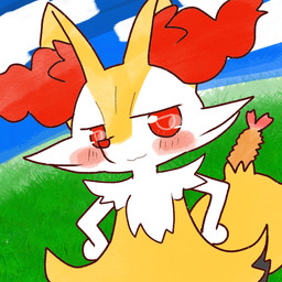 :3 ambiguous_anthro ambiguous_gender anthro biped blush cloud dutch_angle food front_view grass hands_on_hips object_in_tail outside plant shrimp_(food) sky snout solo standing tail annyui0611 nintendo pokemon braixen canid generation_6_pokemon mammal pokemon_(species) 1:1 2022 digital_drawing_(artwork) digital_media_(artwork) half-length_portrait hi_res japanese_description portrait translated_description