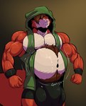 2018 abdominal_bulge after_vore anthro anthro_pred balls belly big_balls big_belly big_muscles big_penis bobert bodily_fluids bodily_noises body_hair bottomwear clothed clothing digital_media_(artwork) fur genitals gurgle_(sound_effect) hair hi_res hoodie huge_balls huge_muscles huge_penis hyper hyper_balls hyper_genitalia hyper_penis jeschke_(character) male mammal multicolored_body multicolored_fur musclegut muscular muscular_anthro muscular_male onomatopoeia penis rodent rumbling_stomach saliva sciurid shorts simple_background sleeveless_hoodie sleeveless_topwear solo sound_effects squirrel_tail text topwear tree_squirrel two_tone_body two_tone_fur vore