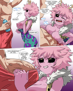 areola big_areola big_breasts big_nipples big_penis black_sclera blush breasts clothed clothing dialogue duo erection female genitals hair horn huge_areola huge_breasts huge_nipples huge_penis human_on_humanoid interspecies male male/female nipples not_furry one_eye_closed onomatopoeia open_mouth open_smile penis pink_body pink_hair pink_skin smile sound_effects text wink yellow_eyes izhardraws my_hero_academia ashido_mina horned_humanoid human humanoid mammal 2025 4:5 comic english_text hi_res