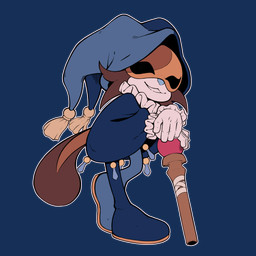 ambiguous_gender blue_nose boots brown_body brown_fur brown_hair clothed clothing fool's_hat footwear fur gloves hair handwear hat headgear headwear jester leaning_on_object mask shoes smile solo staff tail toothy_grin wearing_mask white_face crombie idw_publishing sega sonic_the_hedgehog_(comics) sonic_the_hedgehog_(idw) sonic_the_hedgehog_(series) soleil_the_sugar_glider australian_possum mammal marsupial petaurid sugar_glider 1:1 2025 absurd_res alpha_channel hi_res nonbinary_(lore)