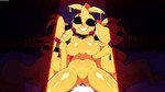 anthro arched_back beakless bed big_breasts black_eyes bodily_fluids breasts collar collar_only creepy dripping drooling featureless_breasts featureless_crotch female furniture grin grinning_at_viewer group looking_at_viewer melting navel non-mammal_breasts non-mammal_navel nude nude_anthro nude_female on_bed pupils red_pupils saliva saliva_on_face sitting sitting_on_bed smile smiling_at_viewer spread_legs spreading sweat sweaty_body yellow_body sheerly_(artist) five_nights_at_freddy's five_nights_at_freddy's_2 scottgames toy_chica_(fnaf) avian bird chicken galliform gallus_(genus) phasianid 2025 digital_drawing_(artwork) digital_media_(artwork) hi_res