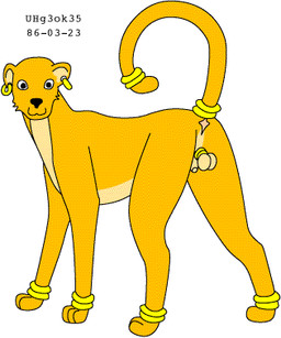 anus balls feral fur genitals looking_at_viewer looking_back looking_back_at_viewer male nude_male orange_body orange_fur penis pink_anus presenting presenting_anus ring_(jewelry) smile smiling_at_viewer solo toony urbanhermit felid lion mammal pantherine 1986 colored dated low_res