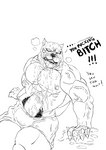 bodily_fluids cum erection genital_fluids genitals male penis san_jaguar canid canine canis domestic_dog mammal pit_bull hi_res monochrome