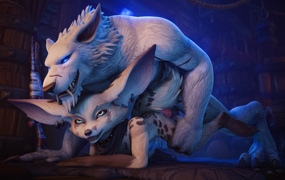 anal anal_penetration animal_genitalia animal_penis anthro anthro_on_anthro anthro_penetrated anthro_penetrating anthro_penetrating_anthro big_ears blue_eyes canine_genitalia canine_penis choker claws collar duo ear_piercing ear_ring fangs fangs_bared feet female female_anthro female_penetrated from_behind_position fur fur_markings genitals gun hair hindpaw inside jewelry larger_anthro larger_male leg_grab looking_at_another male male/female male_anthro male_penetrating male_penetrating_female mane mane_hair markings mounting necklace night nude pawpads paws penetration penis piercing ranged_weapon rifle ring_piercing scarf sex size_difference smaller_anthro smaller_female teeth tusks vaginal weapon vixenpeeks blizzard_entertainment mythology warcraft peeks_(vulpera) sebastian_hutchins canid canine fennec_fox fox mammal mythological_canine mythological_creature true_fox vulpera werecanid werecanine werecreature werewolf worgen 3d_(artwork) digital_media_(artwork) hi_res